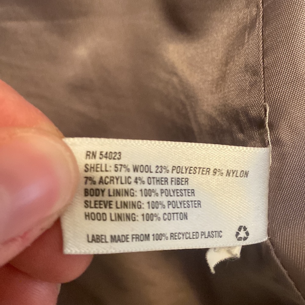 Gap gray hooded wool coat with toggles - Picture 5 of 6